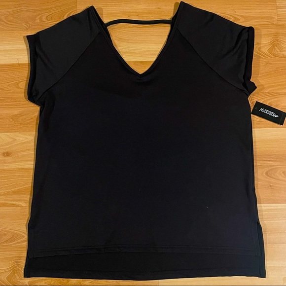 NWT- BLACK -IDEOLOGY V-BACK TEE SHIRT - Picture 3 of 9